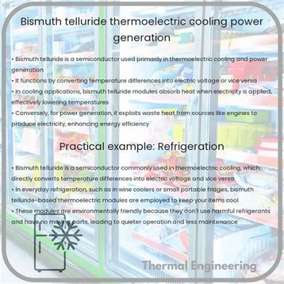  Bismuth Telluride: ¡Un Campeón Térmico para la Generación de Energía y Refrigeración Eficiente!